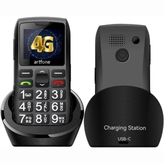 Artfone C1+ 4G 2.8" Grandes touches Bouton SOS Noir