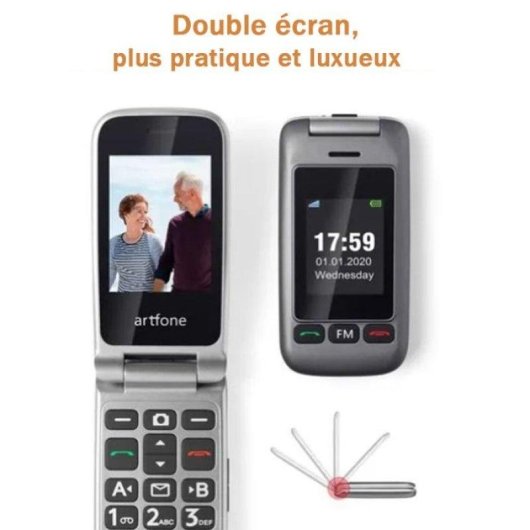 Artfone G6 4G 2,4" Double SIM Bouton SOS Noir