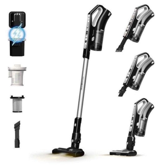 Aspirateur sans Fil Turbotronic VS280 180W 40 min Noir 2 en 1 Ciclonique