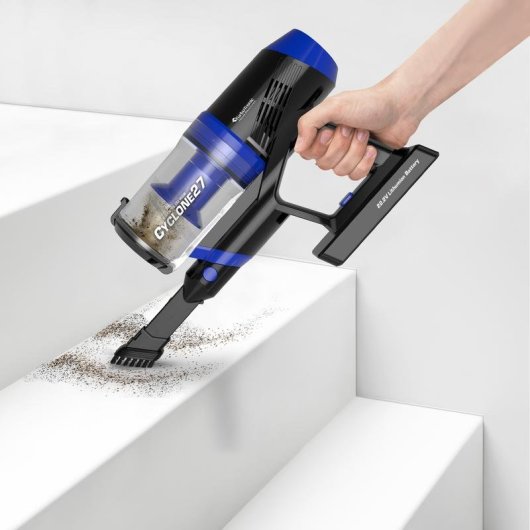 Aspirateur sans Fil Turbotronic Cyclone27 TT-C27 120W 32 min Bleu Filtres HEPA