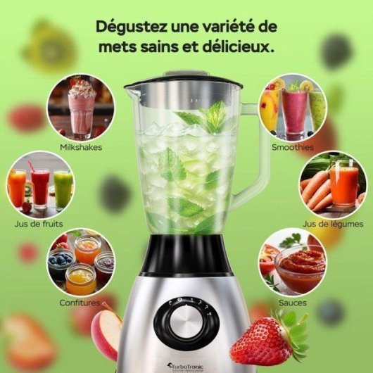 Mixeur Turbotronic Bg5 1500 W Bol en verre 1,5 L Pulse Glace