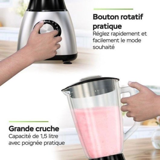 Mixeur Turbotronic Bg5 1500 W Bol en verre 1,5 L Pulse Glace