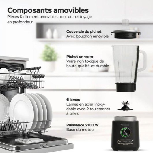 Mixeur a Verre Turbotronic BG7 2100 W 2 L 10 vitesses