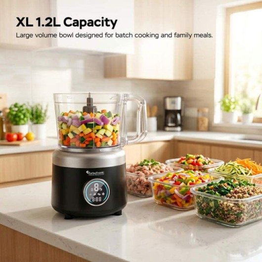 Robot de cuisine TurboTronic TT-FP700 14-en-1 1900W 1,2L Noir