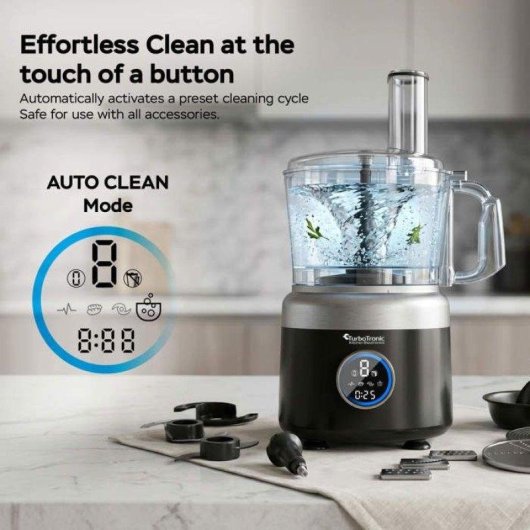 Robot de cuisine TurboTronic TT-FP700 14-en-1 1900W 1,2L Noir