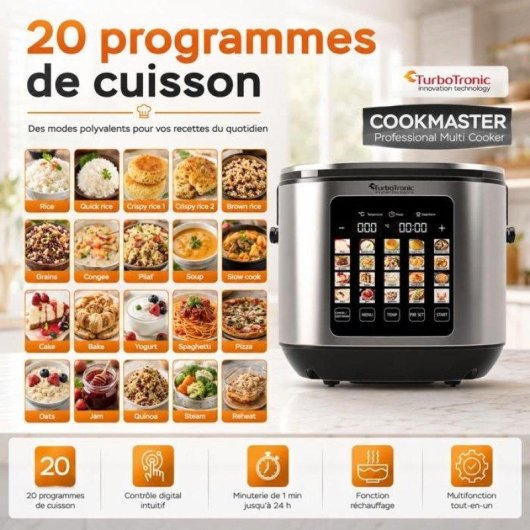 Cocotte multifonction Turbotronic TT-DMC23 5 L 860 W 20 en 1