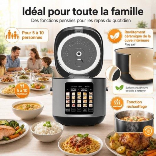 Cocotte multifonction Turbotronic TT-DMC23 5 L 860 W 20 en 1