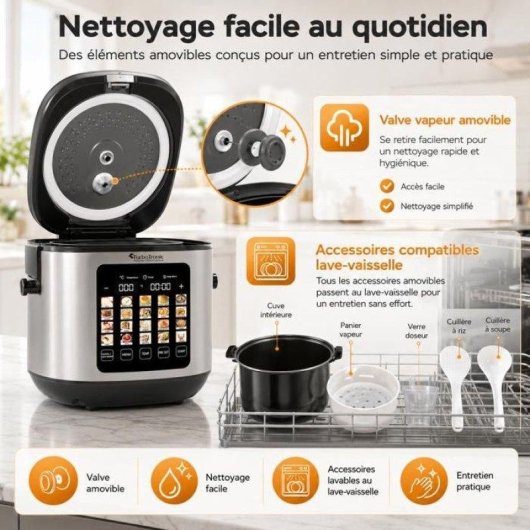 Cocotte multifonction Turbotronic TT-DMC23 5 L 860 W 20 en 1
