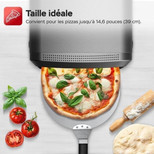 Four à pizza TurboTronic PO14 électrique 2200W 400°C 37cm Pierre incluse