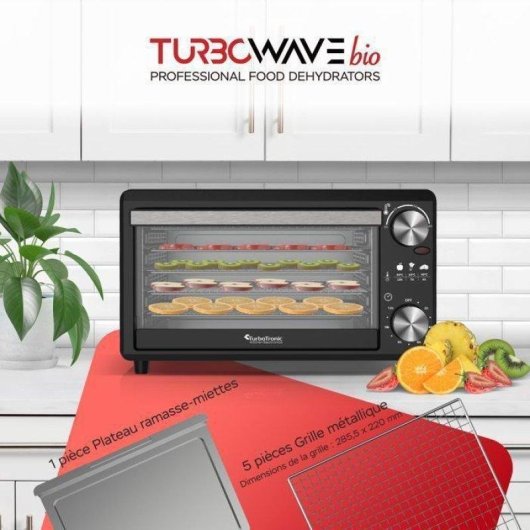 Déshydrateur TurboTronic FD14 14L 5 Plateaux Température 30-80 °C Minuterie