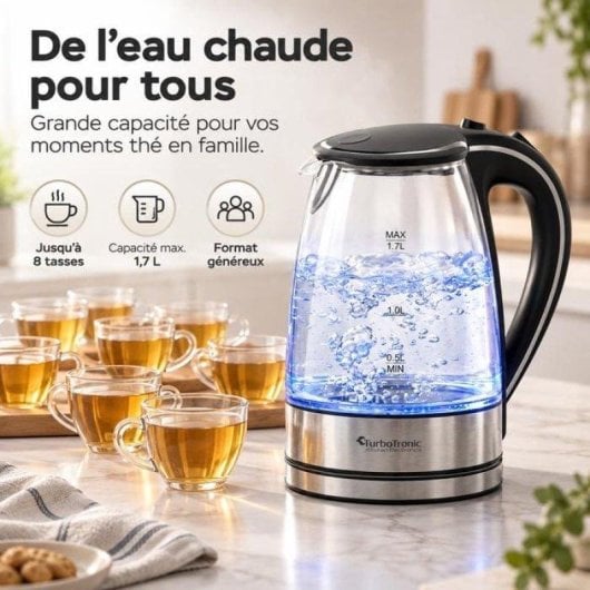 Bouilloire electrique Turbotronic 1,7 L LED Bleu 2200 W