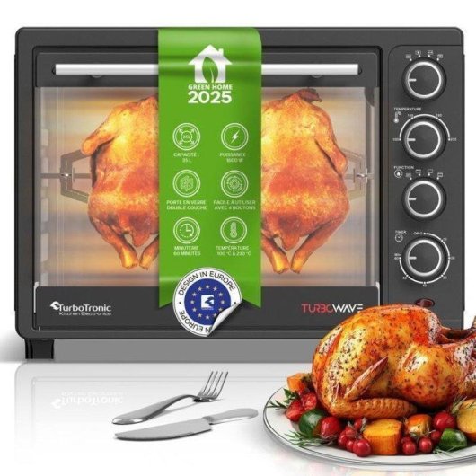 Mini Four Turbotronic EV35 Convection 35L 1600W 230°C Minuterie Noir