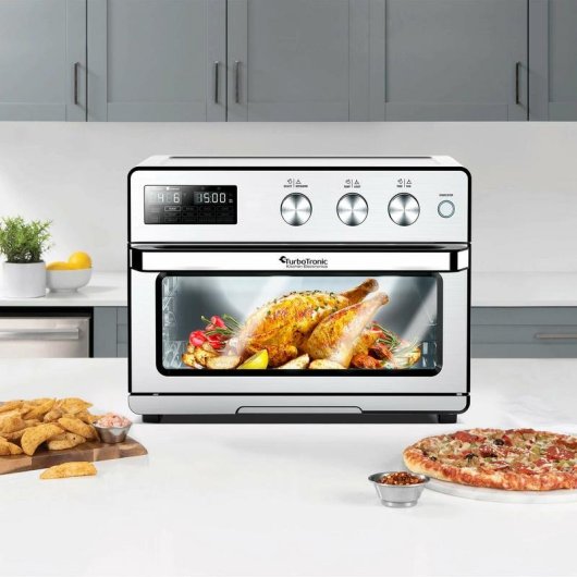 Mini Four TurboTronic AF32DRD 2-en-1 AirFryer 32L 1700W 12 Programmes Inox/Noir