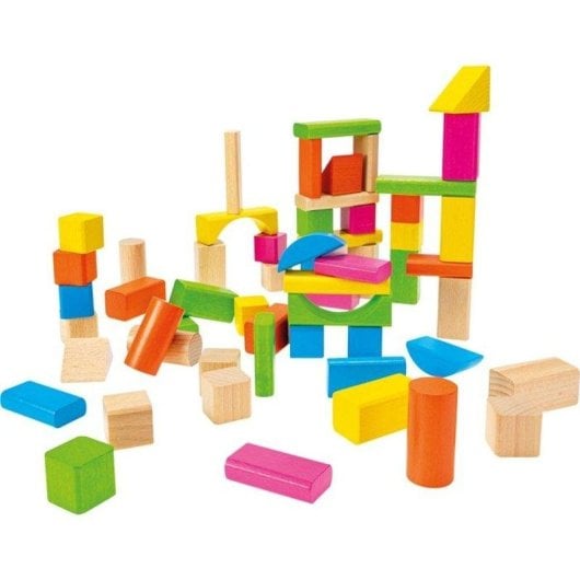 Hero Set De Blocos De Construção Em Madeira Heros 60 Peças FSC Naturais E Cores