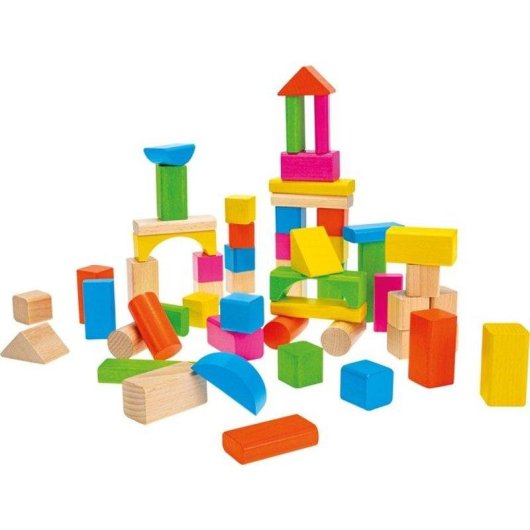 Hero Set De Blocos De Construção Em Madeira Heros 60 Peças FSC Naturais E Cores