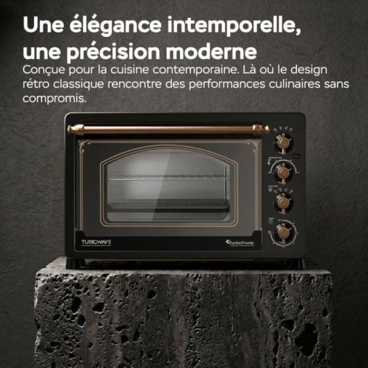 Mini Four Turbotronic TT-R45 45L 2000W Convection Gril Rôtissoire Noir