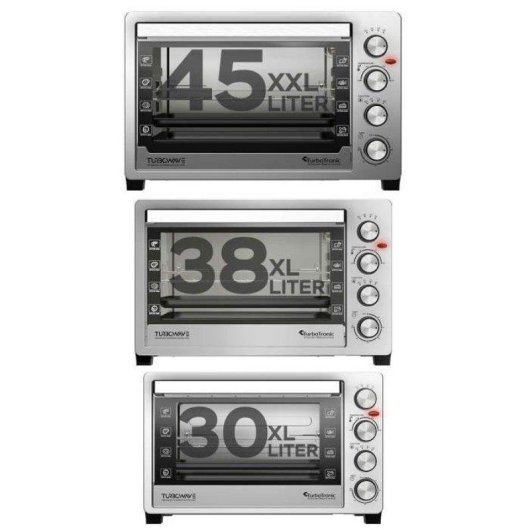 Mini Four TurboTronic TT-EVS38 Convection Asador 38L 230°C 4 Programmes Gris