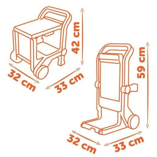 Smoby Black+Decker Carrito 3 en 1 7600360219 18 piezas
