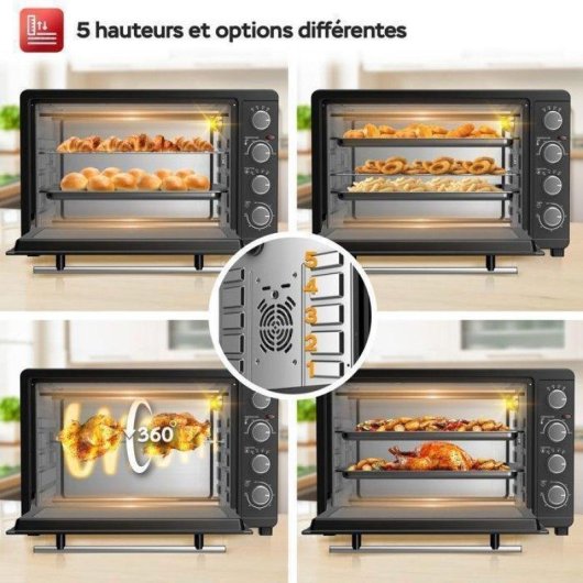 Mini Four Turbotronic EV45 45L 2000W 230°C Convection Gril Noir