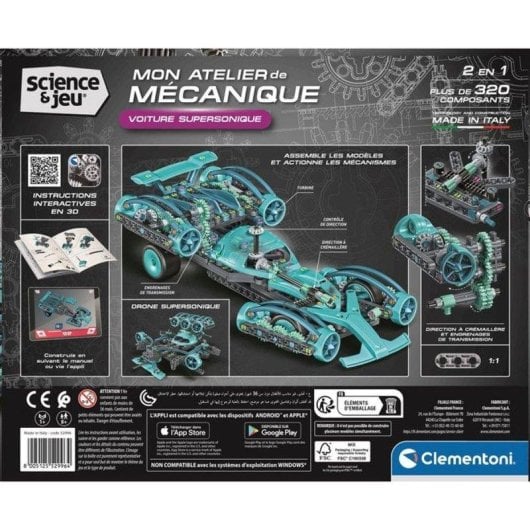 Clementoni Mon Atelier Mécanique Carro Supersónico 52996 320+ peças