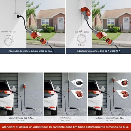 Chargeur EV Portatif JUNSUN 11kW Type 2 Cable 6m