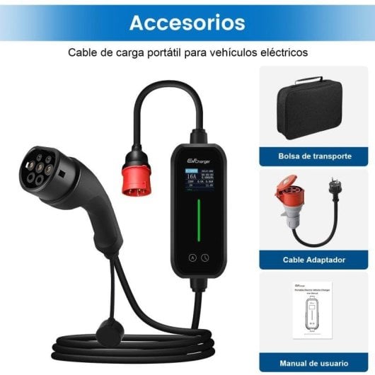 Chargeur EV Portatif JUNSUN 11kW Type 2 Cable 6m