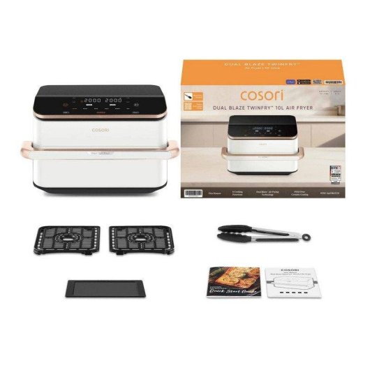 Airfryer Cosori Dual Blaze Twinfrey White 10L 2800W Double Résistance Céramique