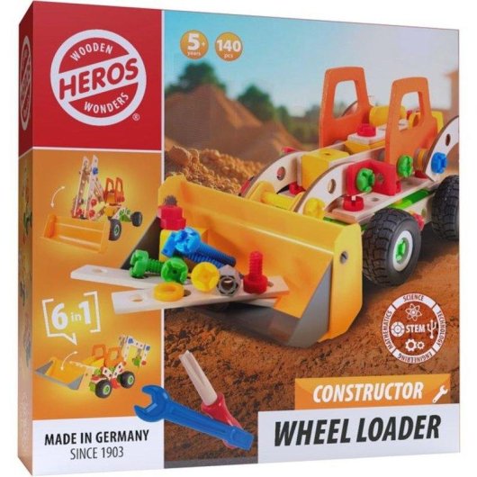 HERSOL Constructor Cargadora De Ruedas De Madera 6 Em 1 140 peças