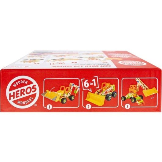 HERSOL Constructor Cargadora De Ruedas De Madera 6 Em 1 140 peças