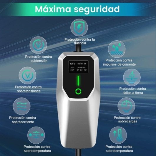 Chargeur portable JUNSUN 22kW 6-32A triphasé Type 2 câble 6m IP67