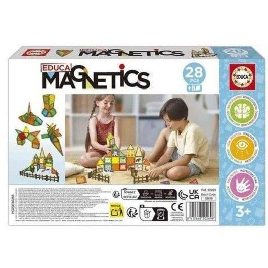 Educa Magnetics Eco Farm Set De Construction Magnétique 28 Pièces + 2 Animaux Et 8 Cartes