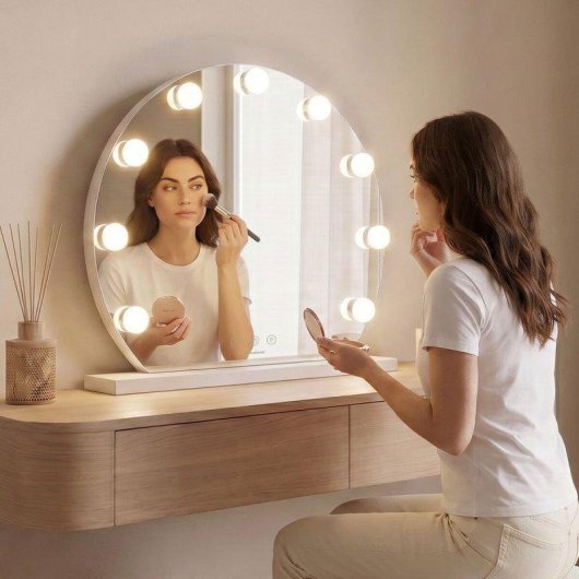 Specchio da toeletta InnovaGoods Hollywood Gloette LED 9 lampade
