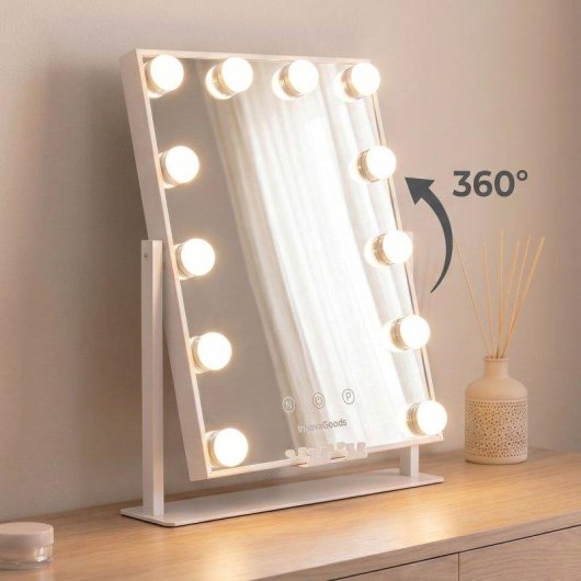 Specchio da toeletta Hollywood InnovaGoods 12 lampade LED