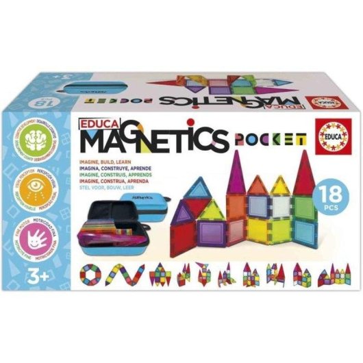 Educa Magnetics Pocket Set Magnétique 18 Pièces Multicolore 2 Animaux 8 Cartes