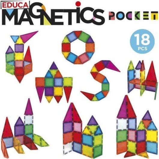 Educa Magnetics Pocket Set Magnétique 18 Pièces Multicolore 2 Animaux 8 Cartes