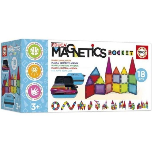Educa Magnetics Pocket Set Magnétique 18 Pièces Multicolore 2 Animaux 8 Cartes
