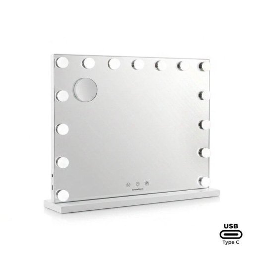 Specchio Trucco InnovaGoods Hollywood 15 LED 3 Toni Luce 10X