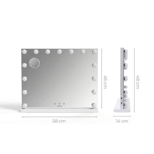 Specchio Trucco InnovaGoods Hollywood 15 LED 3 Toni Luce 10X