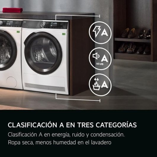 Secadora de condensação AEG TR939V4PB 9kg Classe A com bomba de calor