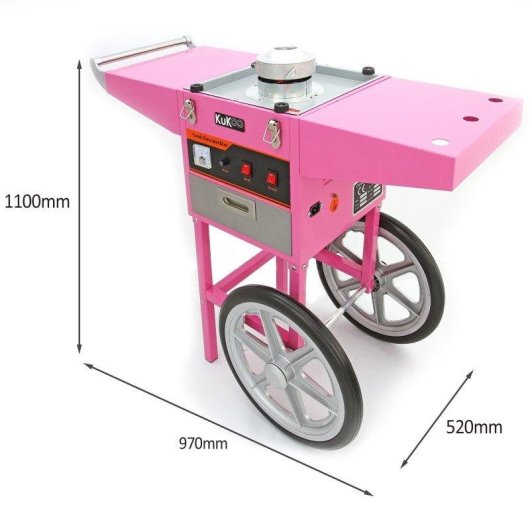 Suikerspinmachine Kukoo met wagen Monster