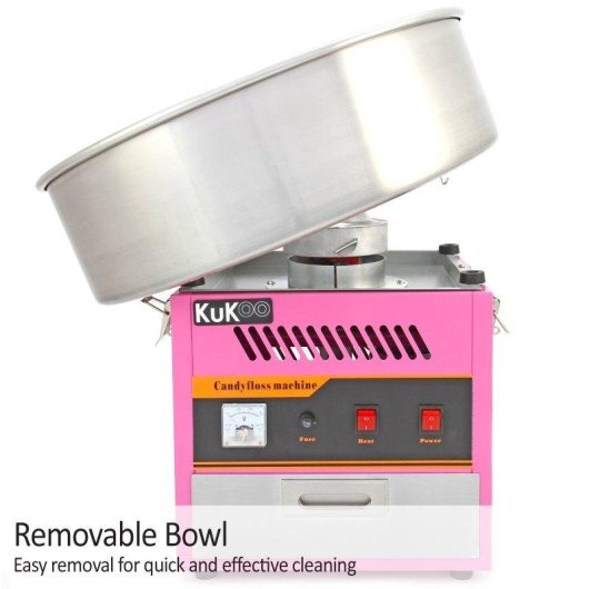 Suikerspinmachine Monster Kukoo Retro roze roestvrij staal