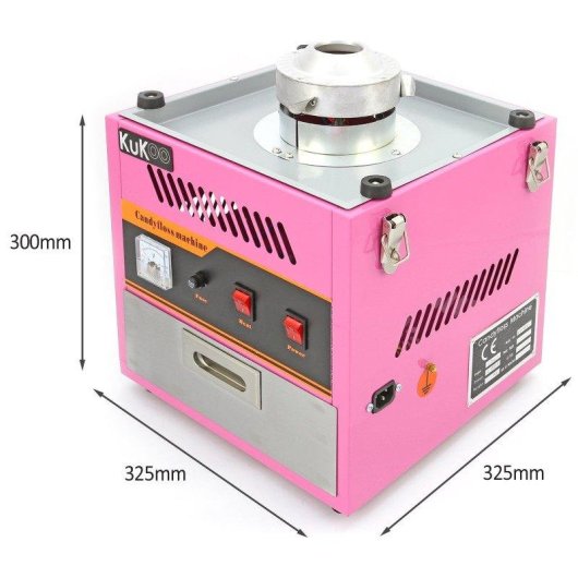 Suikerspinmachine Monster Kukoo Retro roze roestvrij staal