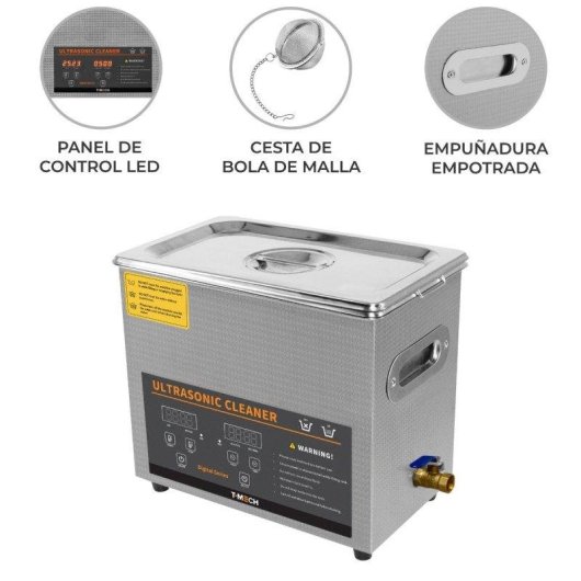 Pulitore ad Ultrasuoni T-mech 6L Acciaio Inossidabile Temperatura Regolabile