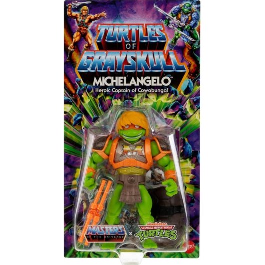 Figura Michelangelo Motu X Tmnt Turtles Of Grayskull Masters Of The Universe Teenage Mutant Ninja Turtles Articulada 14 Cms