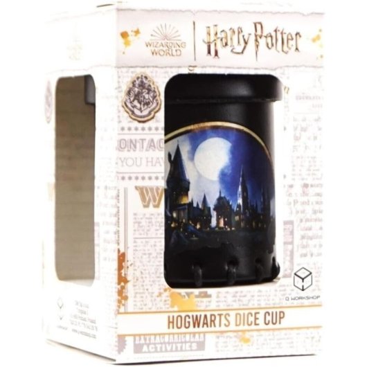 Gobelet à Dés Q-Workshop Hogwarts Harry Potter Cuir Noir Bleu Officiel