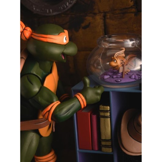 Figura Ultimate Michelangelo Is A Partying Dude Tmnt Las Tortugas Ninja Articulada 18 Cms