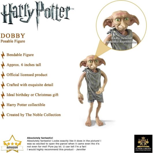 Figura Flexible Dobby Harry Potter Wizarding World Bendyfigs 16 Cms