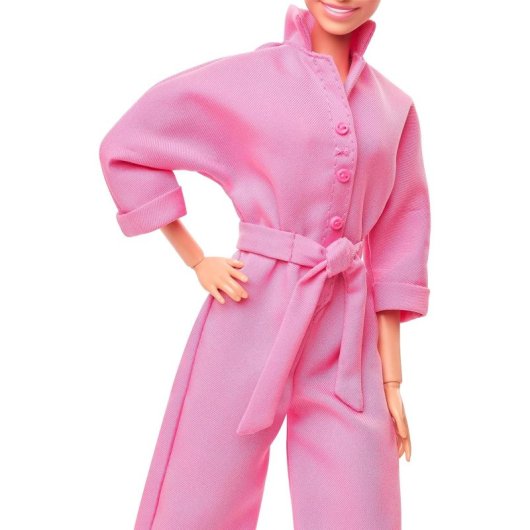 Figura Barbie En Mono Rosa Barbie Articulada 30 Cms