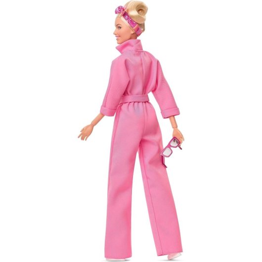 Figura Barbie En Mono Rosa Barbie Articulada 30 Cms