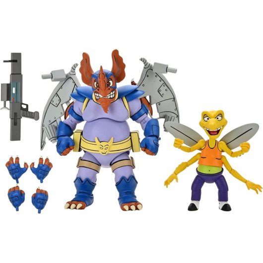 Pack Figuras Wingnut Y Screwloose Tmnt Articuladas 18 Cms